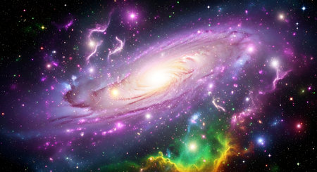 Galaxy and nebula as a concept of deep space exploration.の素材