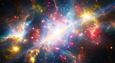 Galaxy and nebula. Abstract space background. 3D renderingの素材