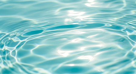 Close up of water ripples in swimming pool. Abstract background.の素材