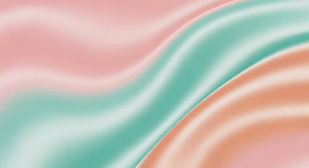 abstract background with smooth wavy lines in pastel colors.の素材