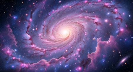 Galaxy in deep space, mysterious universe with stars and galaxies.の素材
