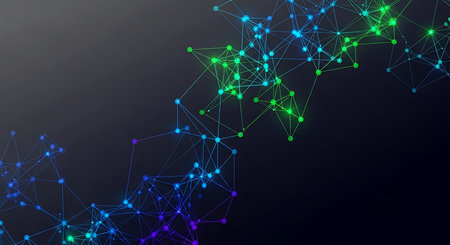 Abstract polygonal space low poly dark background with connecting dots and lines. Connection structure. 3d renderingの素材