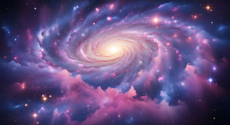 Galaxy in outer space. Abstract space background. 3D renderingの素材