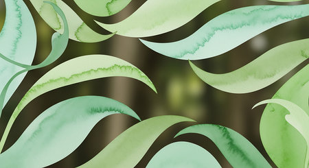 Abstract background with green and blue leaves. Vector illustration for your design.の素材