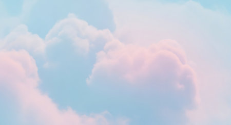 Sun and cloud background with a pastel colored, soft cloudy is gradient pastelの素材
