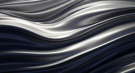 abstract background of black and white silk or satin with some smooth folds in itの素材