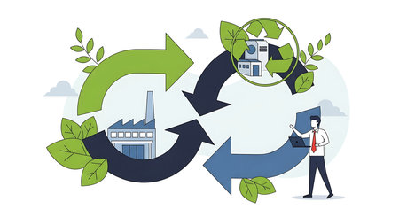 Recycling concept. Vector illustration in flat style. Environment protection.の素材