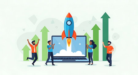 Startup business concept. Teamwork. Teamwork. Vector illustrationの素材