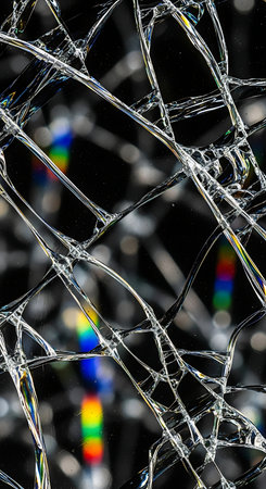 broken glass on a black background close up. creative photo. macroの素材