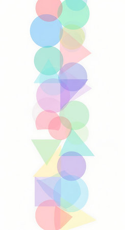 Abstract geometric background with multicolored circles. Vector illustration for your design.の素材