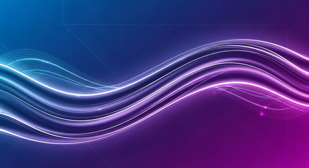 Abstract blue and purple background with smooth lines and space for your textの素材