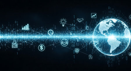 Global network connection and internet of things concept. 3D Renderingの素材