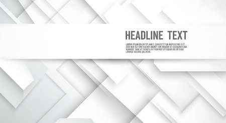 Abstract white geometric background with copy space for text. Vector illustration.の素材