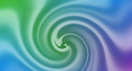 abstract blue and green background with a spiral in the center.の素材