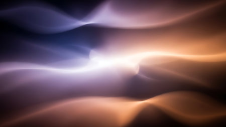 abstract background with smooth glowing lines in dark, futuristic wavy illustrationの素材