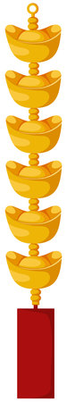 Hanging tag. Hanging tag vector illustration with money. For decorating the Chinese New Year festivalのイラスト素材