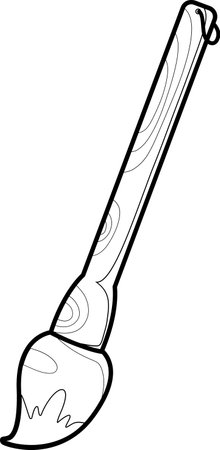 Black and white outline of a fan for coloring and decoration.のイラスト素材