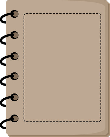 brown notebook vector illustration on white backgroundのイラスト素材