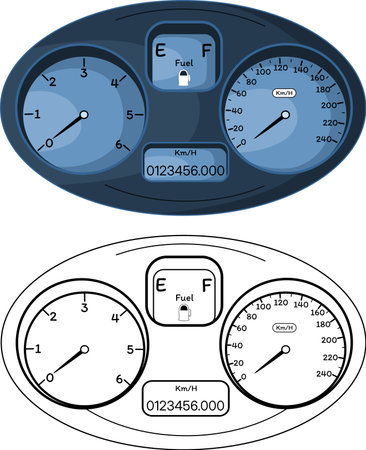 Vector illustration of a car dashboard circuit panel, screen panel layout for decoration.のイラスト素材