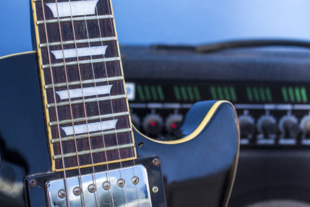 Electric guitar and amplifierの写真素材