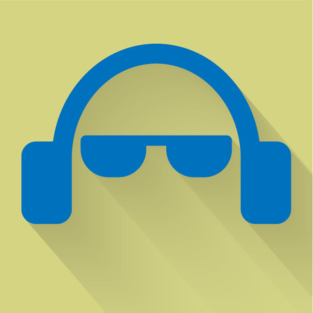 Headphone and glasses flat iconのイラスト素材