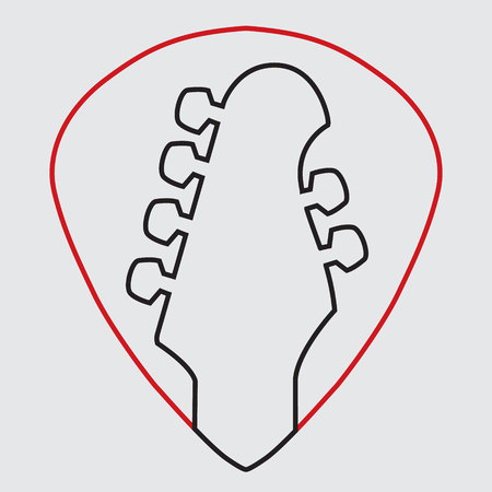 Guitar headstock in guitar pick iconのイラスト素材