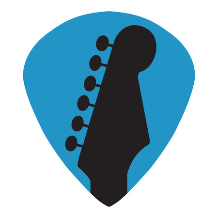 Guitar headstock in guitar pick iconのイラスト素材