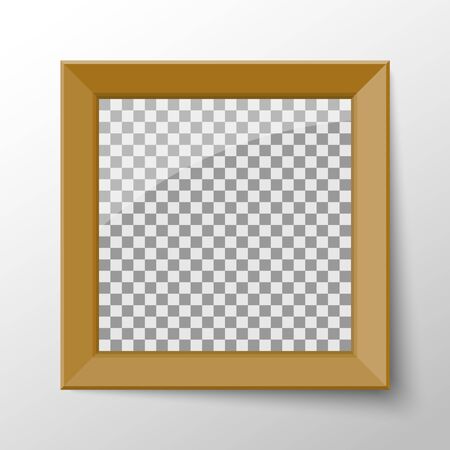 Realistic blank photo frame isolated on white background, vector illustrationのイラスト素材