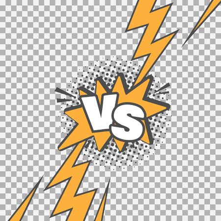 Versus VS letters fight background  in flat comics style design with halftone, vector illustrationのイラスト素材