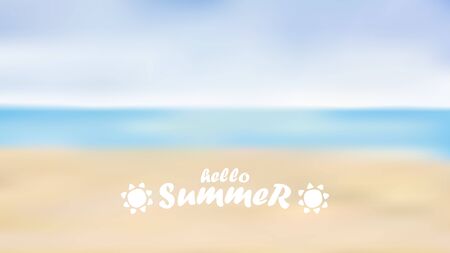Blurred summer beach, background summer concept, vector illustrationのイラスト素材