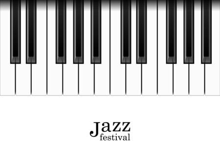 Realistic piano keys and Jazz festival text, vector illustrationのイラスト素材