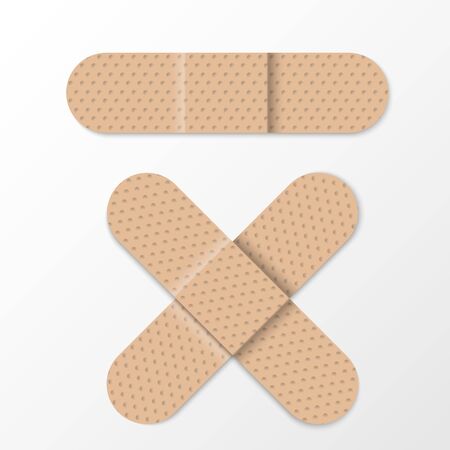 Realistic aids bandages, vector illustrationのイラスト素材