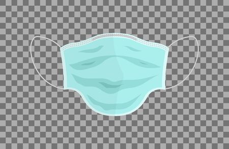 Realistic medical mask isolated on transparent background, vector illustrationのイラスト素材
