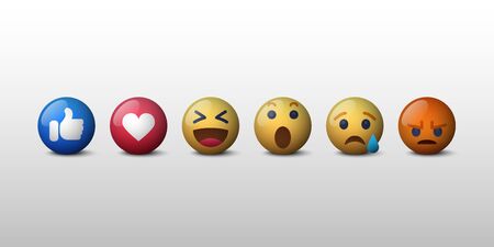 Emoji social network reactions icon, vector illustrationのイラスト素材