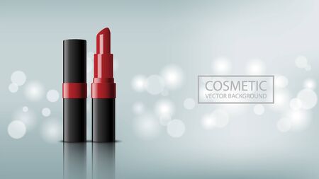 Realistic lipstick, cosmetic background design, vector illustrationのイラスト素材