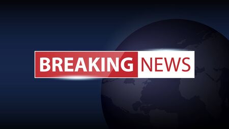 Breaking news background, TV channel news screensaver, vector illustrationのイラスト素材