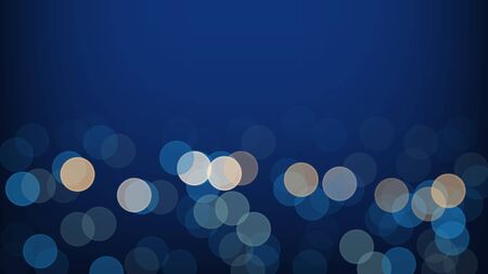Abstract blurred bokeh light on dark blue background, vector illustrationのイラスト素材