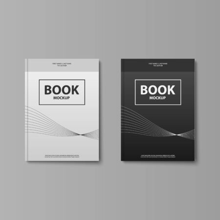 Book cover mockup template, vector illustrationのイラスト素材