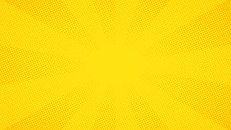 Yellow pop art comic halftone dots background, vector illustrationのイラスト素材