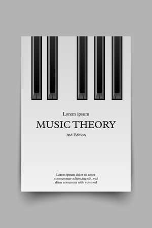 Music theory book cover mockup template, vector illustrationのイラスト素材