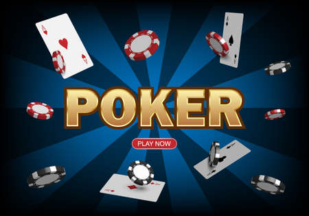 Poker game casiono online, web template for internet, vector illustrationのイラスト素材