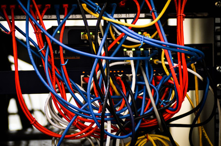 Multicoloured Networking Cablesの写真素材