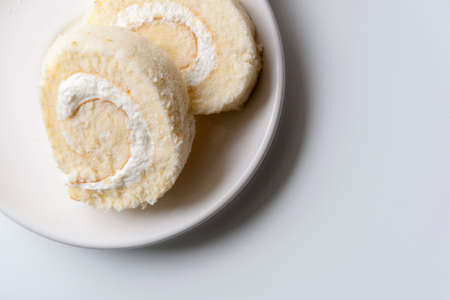 Cake Roll on plateの写真素材