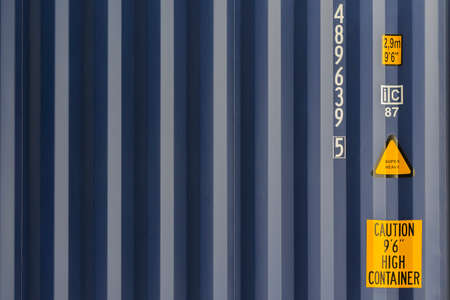 Blue cargo ship container textureの写真素材