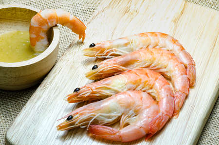 Boiled Shrimp with Spicy Dippingの写真素材
