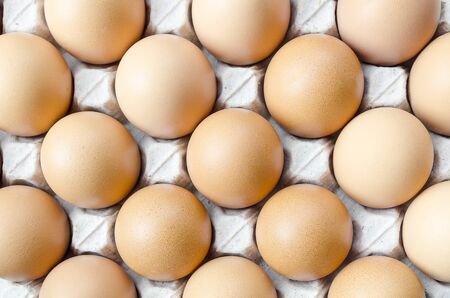 Top view of eggs on the package