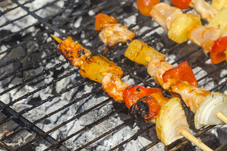 Tasty Grilled Barbecue on stove, seletive focusの写真素材