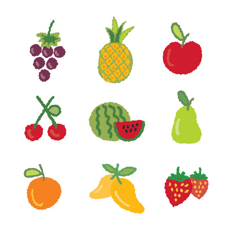 Fruit icons collection - vector illustrationのイラスト素材