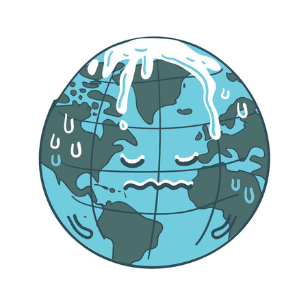 Global warming cartoon vectorのイラスト素材