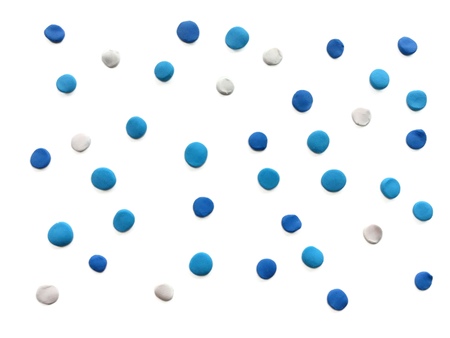 The blue and whiteÂ dots spread over the white background.の写真素材